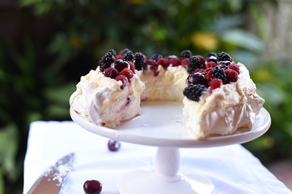 Christmas Wreath Pavlova with Summer Berries - Lisa Eats World